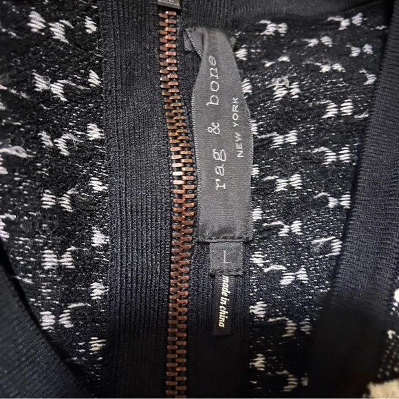 RAG & BONE ‘Ingrid black and white short sleeve abstract print dress L - Picture 8 of 9